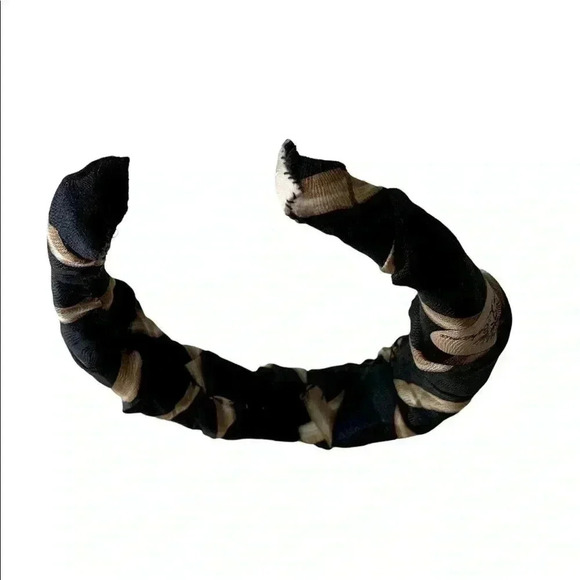 Upcycled Silk Headband Artisan Handsewn Scrunchy Crown Island Vibes Palm Tree - Picture 7 of 9